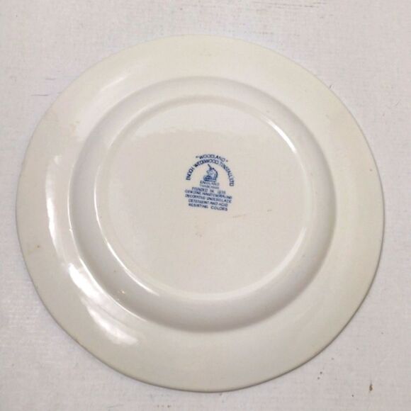 Vintage Enoch‎ Wedgwood  (Tunstall) Ltd. Blue "Woodlands" Dinner Plate 11" - Picture 2 of 6